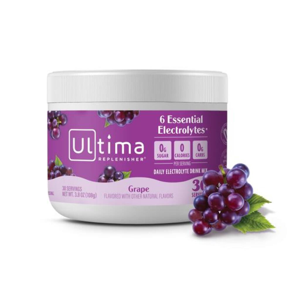 8/26 Ultima Replenisher Daily Electrolyte Powder Drink Mix – Sugar Free – Grape,