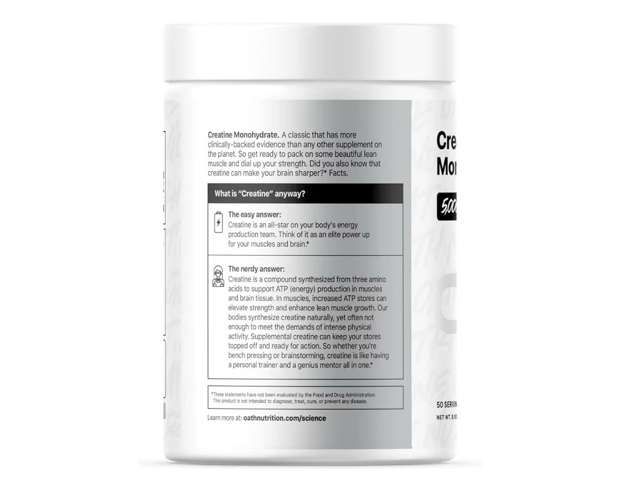 Oath Nutrition Ultra Micronized Creatine 8.93 Ounce (Pack of 1), White