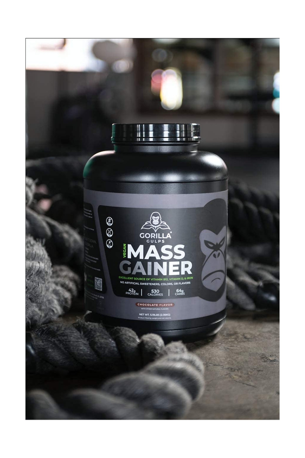 – Chocolate Vegan Mass Gainer – 5 lb Natural High Calorie Protein Po
