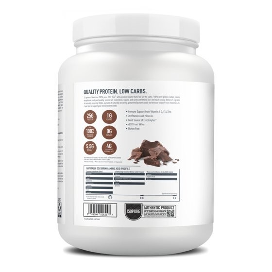 Isopure Low Carb Whey Protein Isolate Powder, Chocolate, 14 Servings