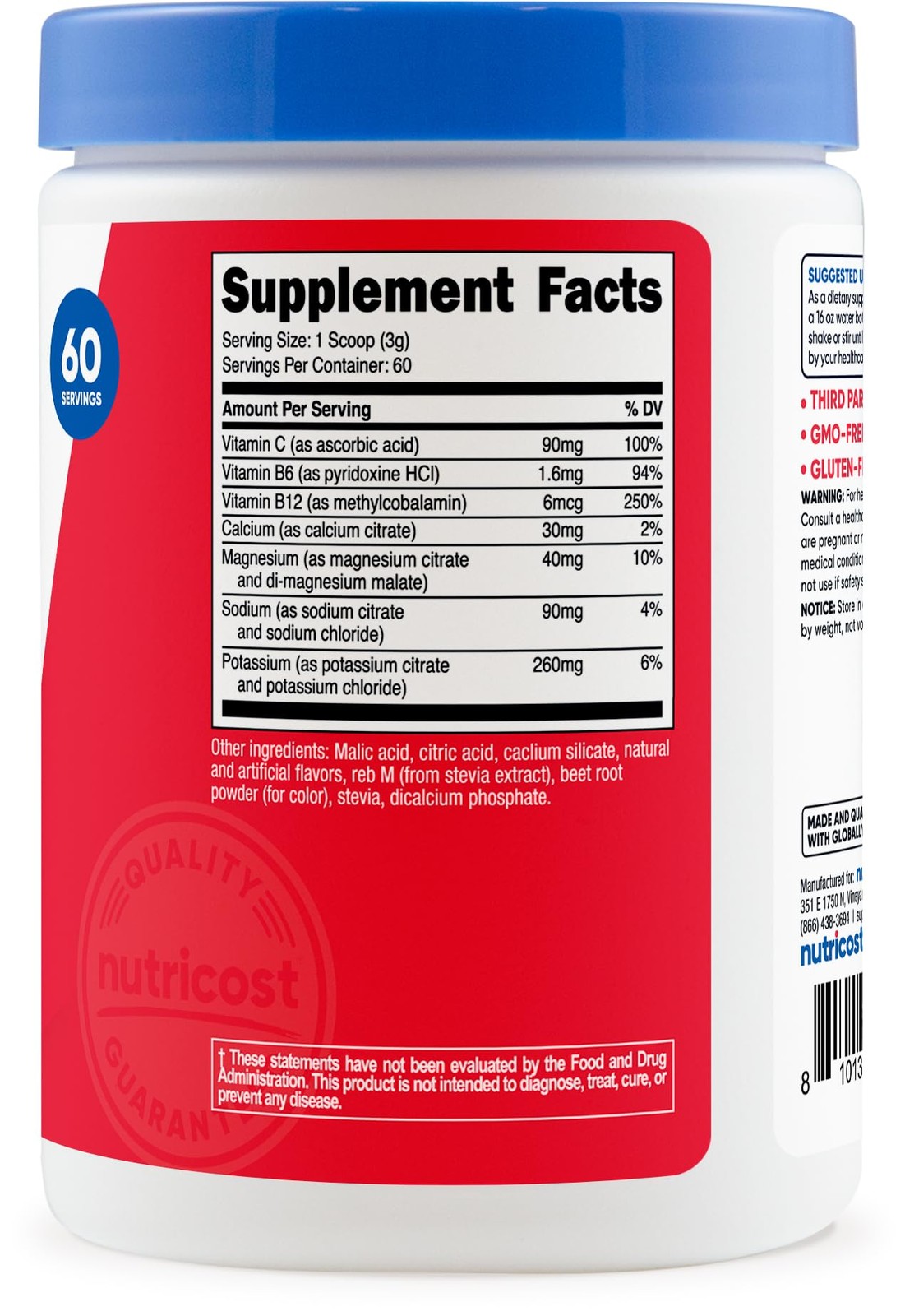 Nutricost Electrolytes Complex Powder (Watermelon) 60 6.6 Ounce (Pack of 1)