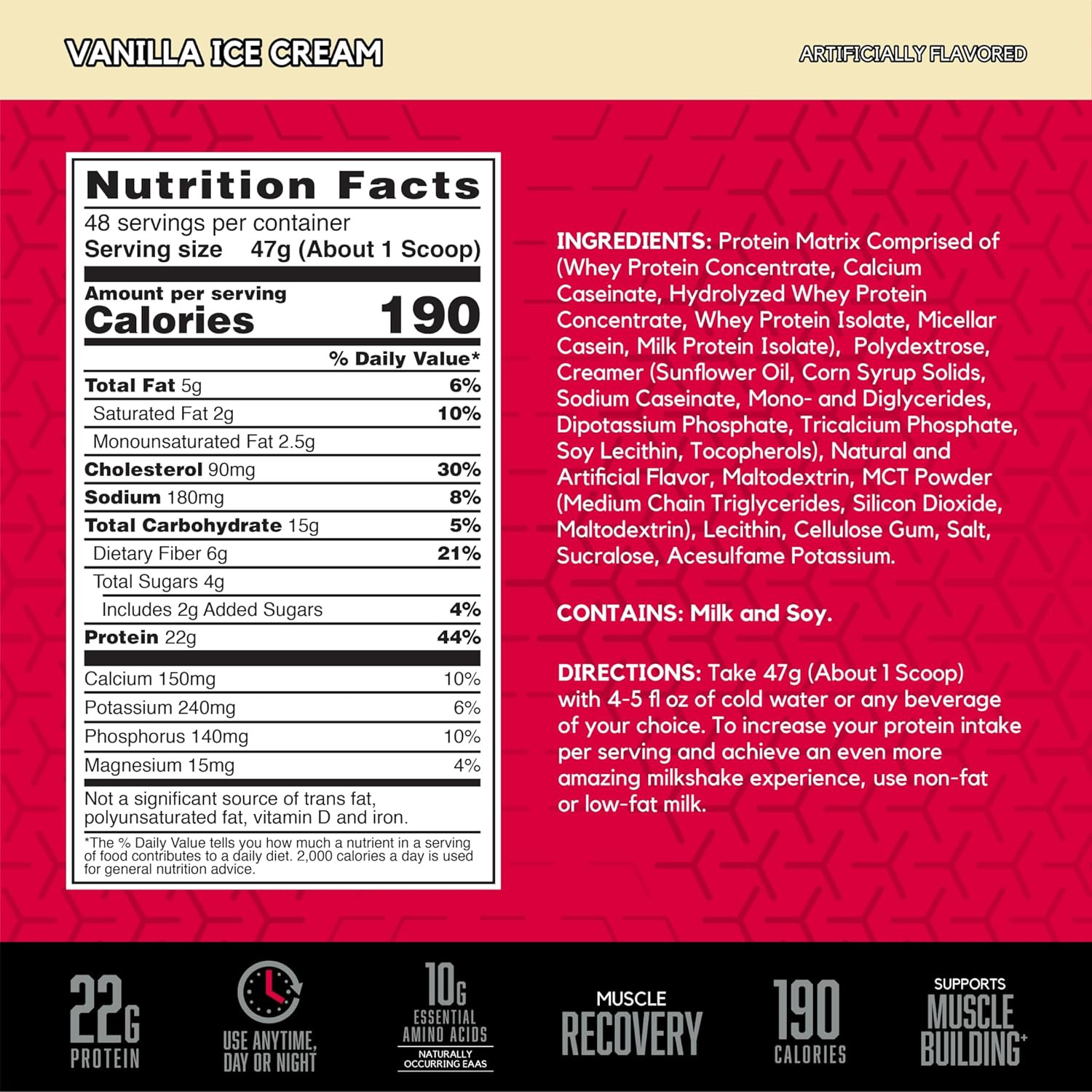 SYNTHA-6 Whey Protein Powder, Micellar Casein, Milk Protein Isolate Powder, Vani