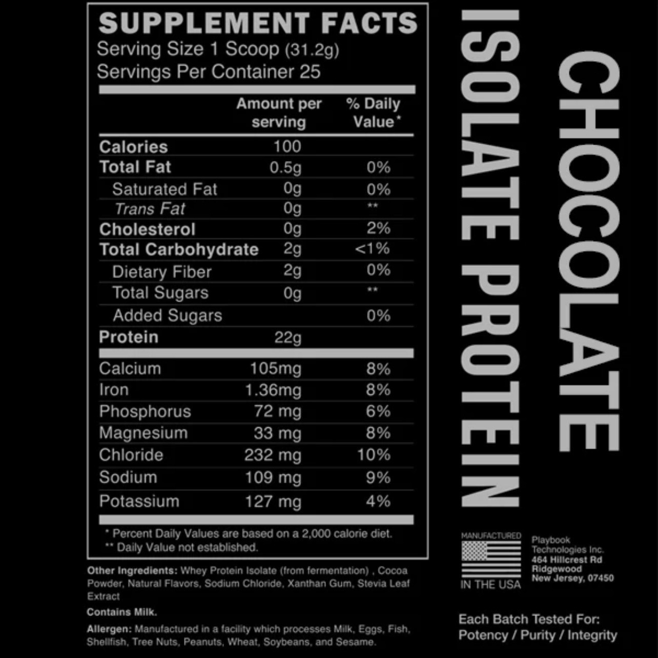 Origin Whey Protein Isolate Chocolate Powder 25scp KETO No artificial Sweeteners
