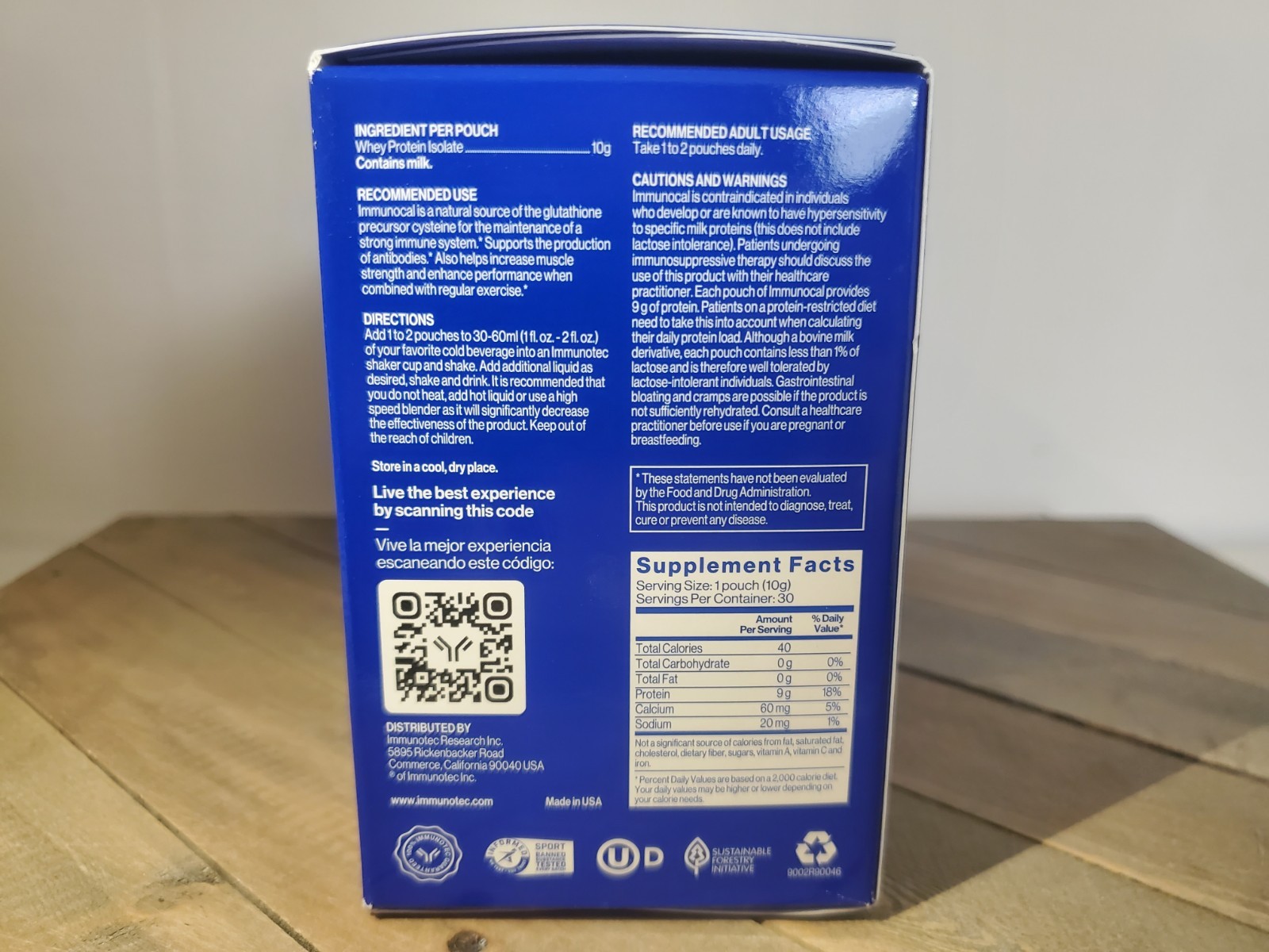 Immunocal Glutathione Precursor By Immunotec – 30 Pouches – Brand New!!