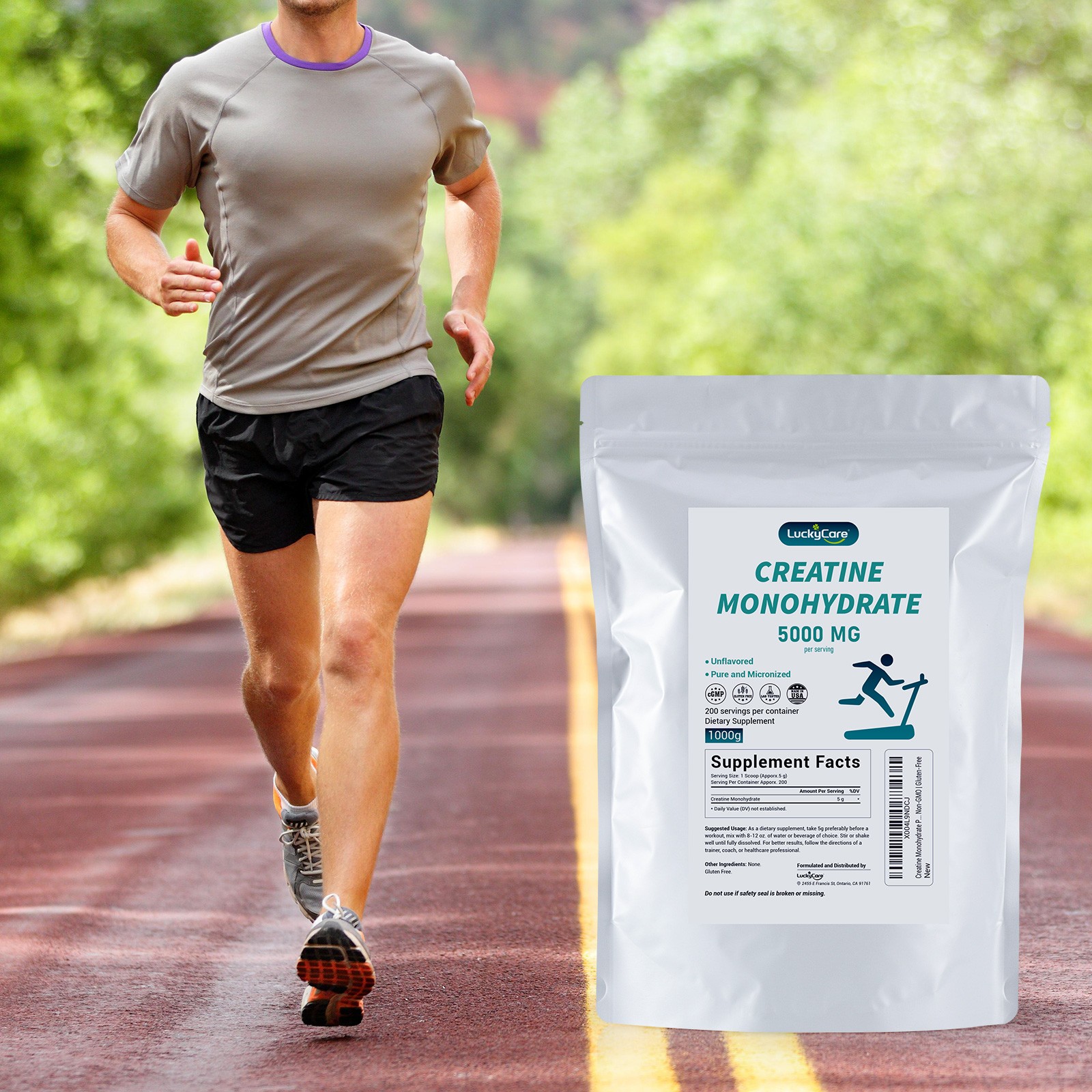 Creatine Monohydrate 100% Pure Powder 1000g (2.2 lb) Micronized Unflavored