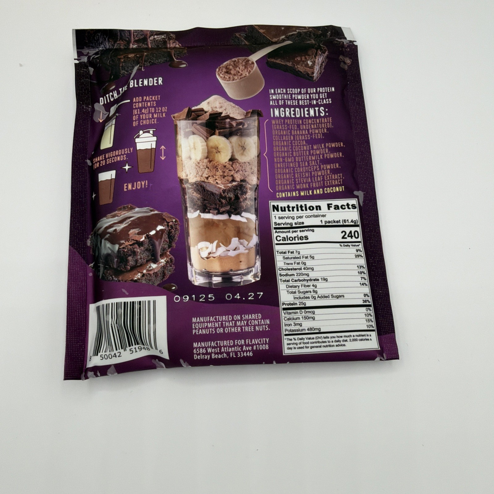 FlavCity All In One ProteinSmoothie Powder Variety Flavors Travel ON GO 5 Pkgs