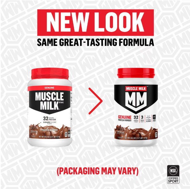 2 Pack Muscle Milk Genuine Protein Powder, Chocolate, 1.93 Pound, 12 Servings