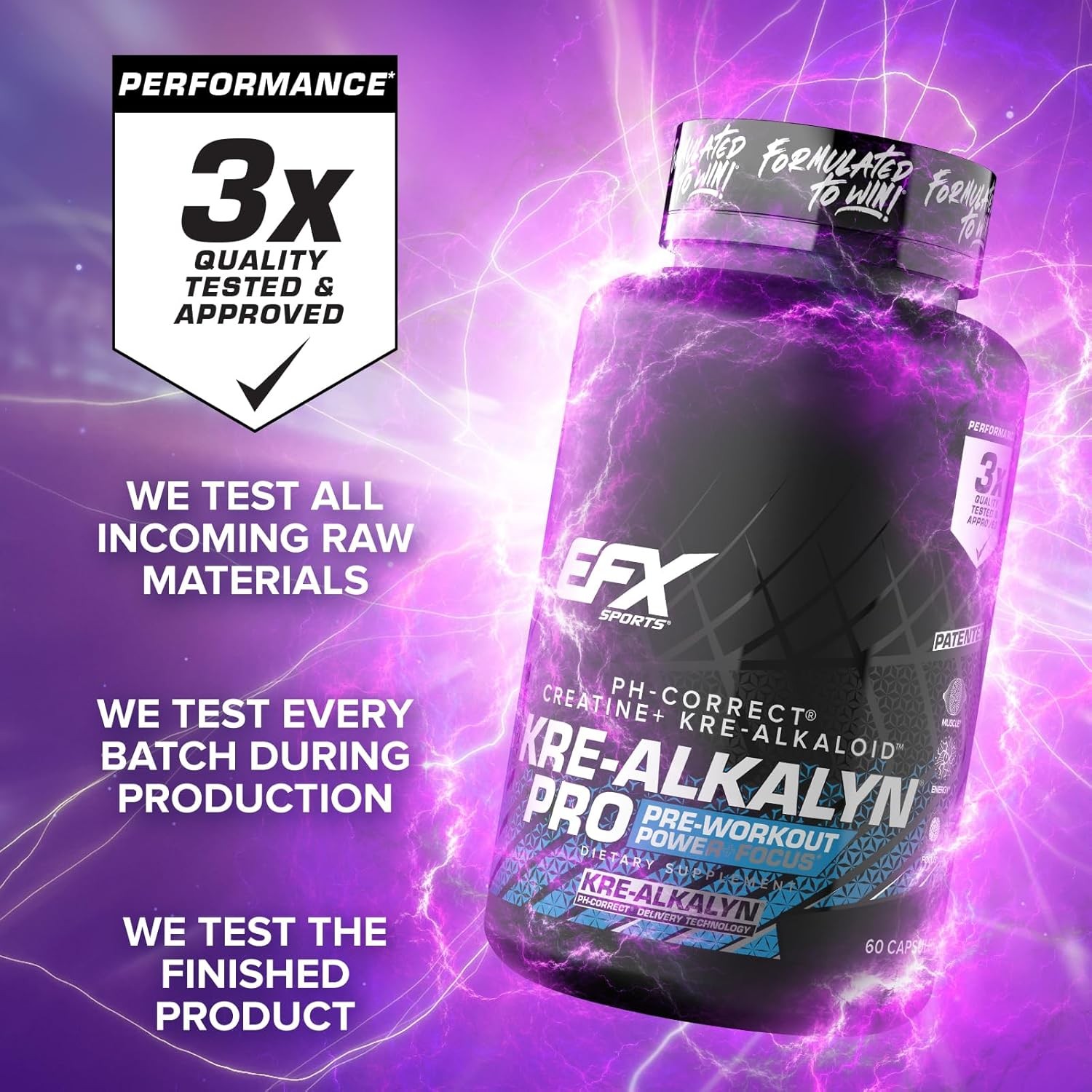 EFX Sports Kre-Alkalyn PRO – PH Creatine Monohydrate Pre Workout Supplement