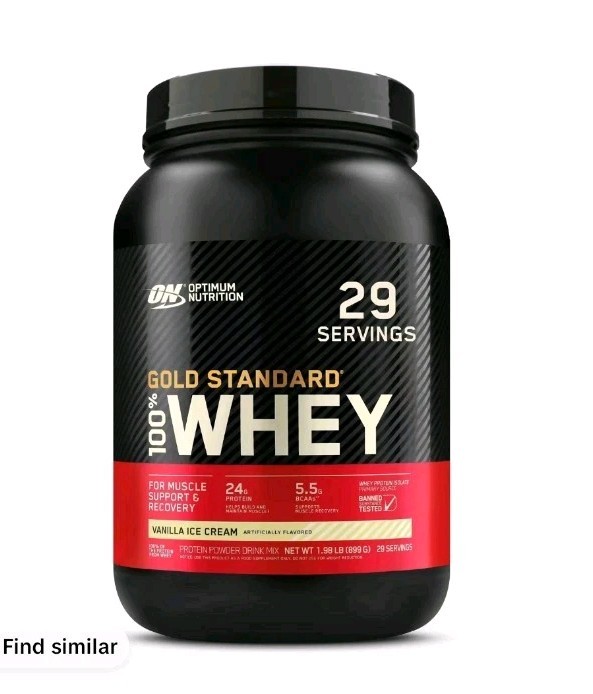 Optimum Nutrition Gold 100% Whey Protein Powder- Vanilla Ice Cream 1.98 Lbs