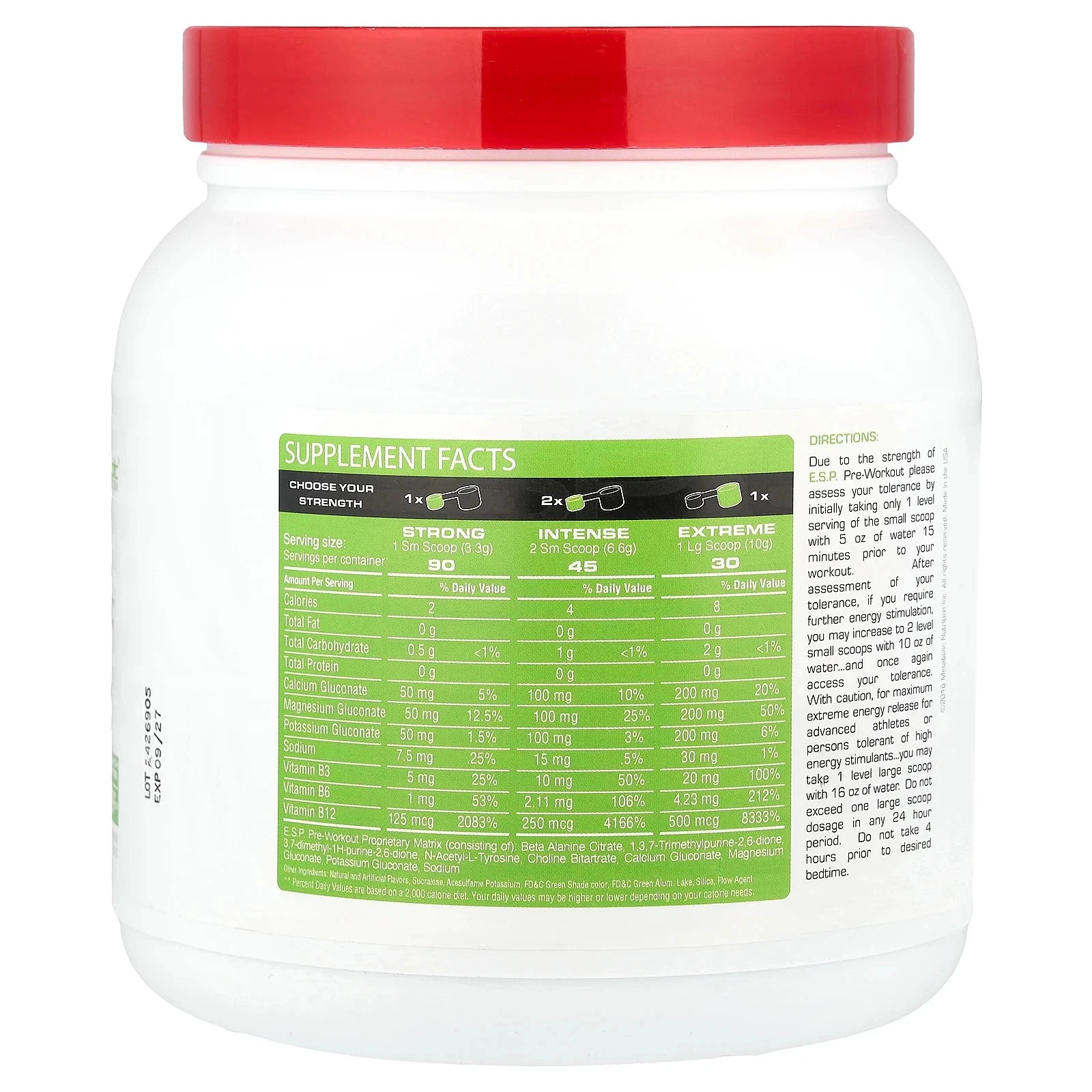 E.S.P. Pre-Workout, Green Apple, 300 g. EXP 05/2027