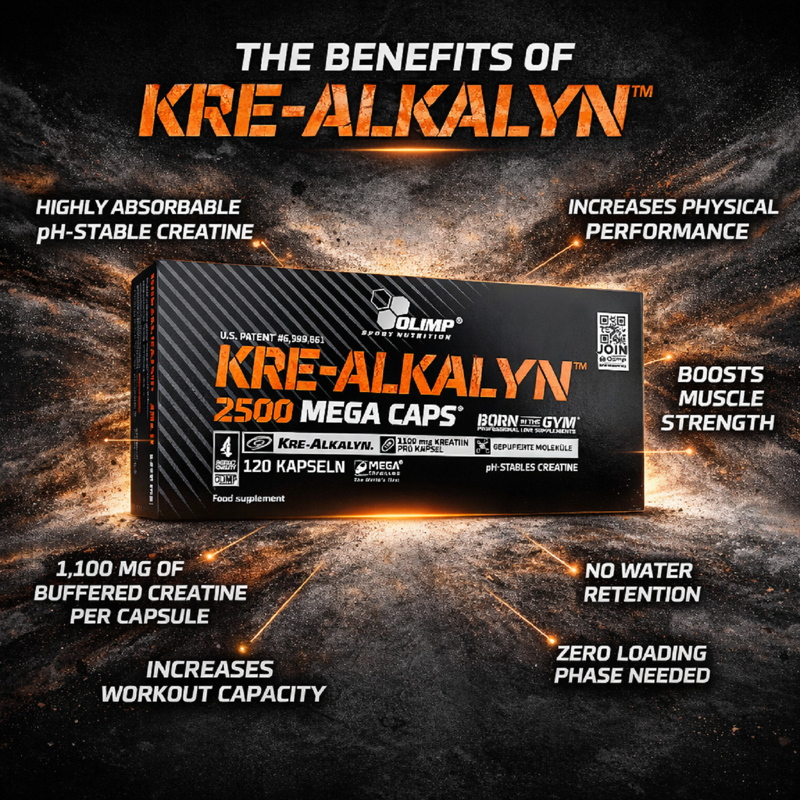Kre-Alkalyn 30-180 Caps. pH-Correct Creatine Buffered Monohydrate Muscle Growth