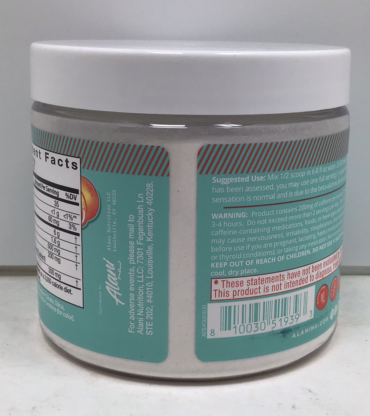 2X ALANI NU PRE-WORKOUT JUICY PEACH 20 SERVINGS EACH EXP 03/2027+ SEALED