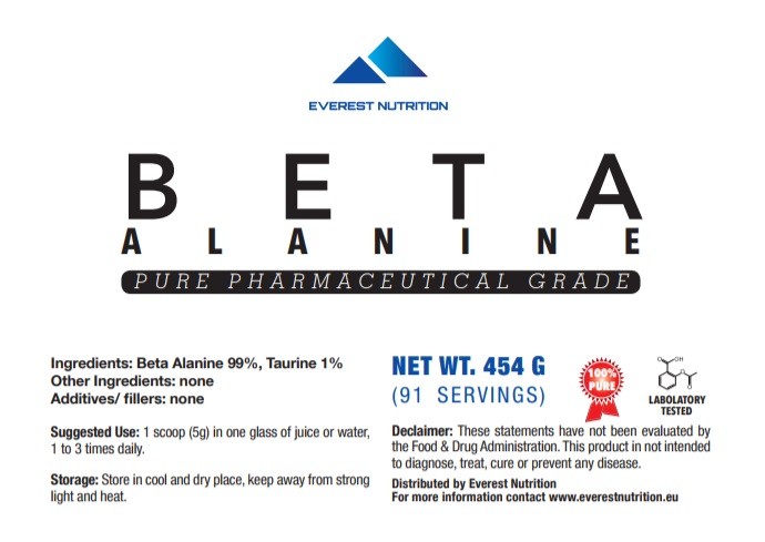 Beta Alanine Powder Pure Pharmaceutical Quality Increased Muscle Performance