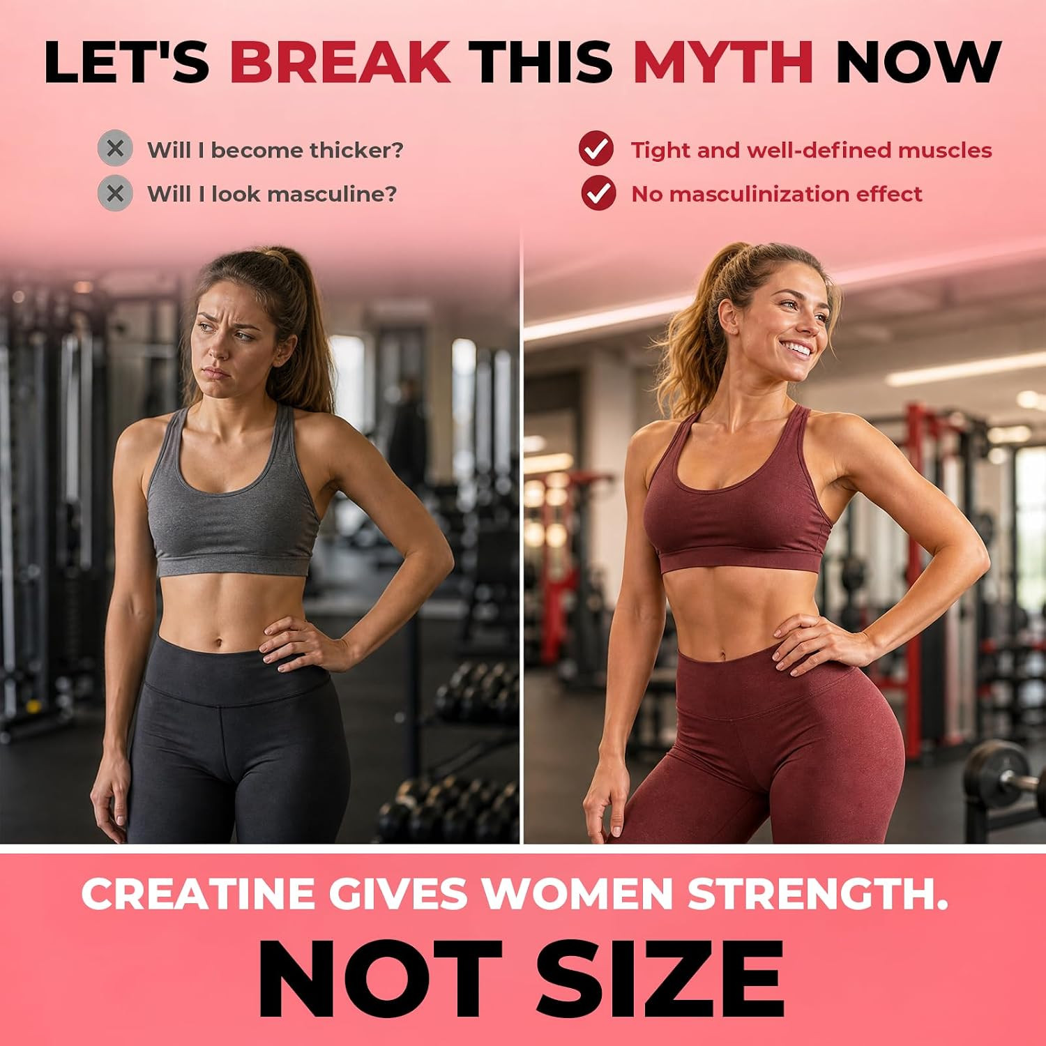 Creatine Gummies for Women 5G Creatine Gummies, Sugar Free Raspberry Flavor – Su