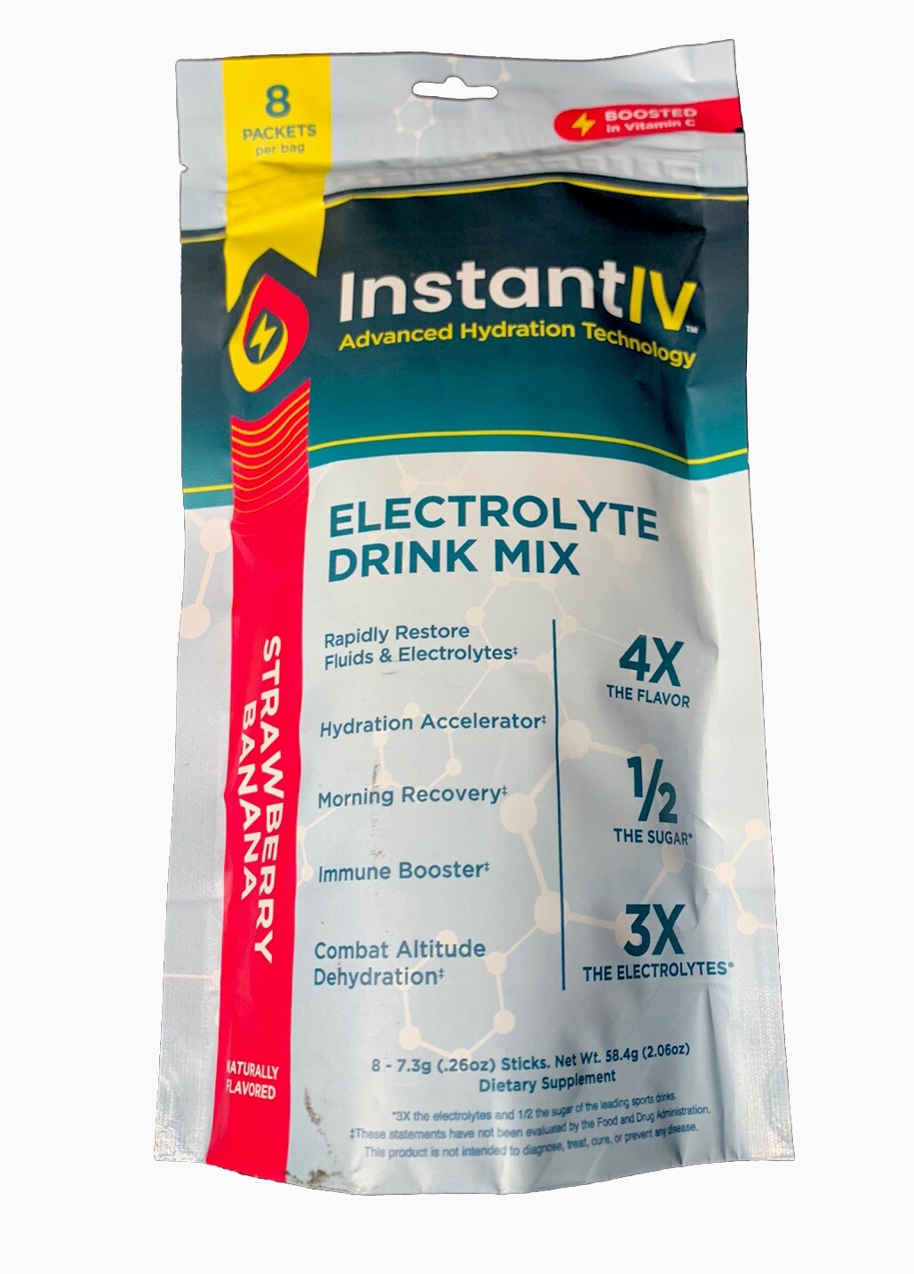 Instant IV Electrolytes Powder Drink Mix Advanced Hydration 8ct Exp. 03/2025