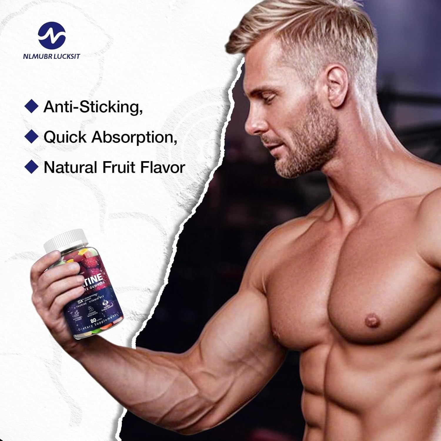 Creatine Monohydrate 5000mg Gummies with BCAA, L-Carnitine, Taurine & Vitamin…