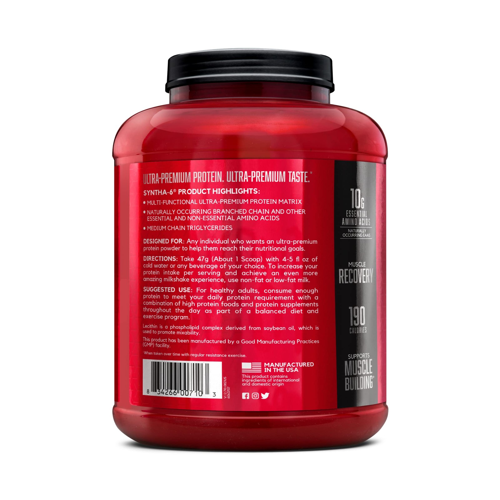 BSN SYNTHA6 Whey Protein Powder, Micellar Casein, Milk Protein Isolate Powder…