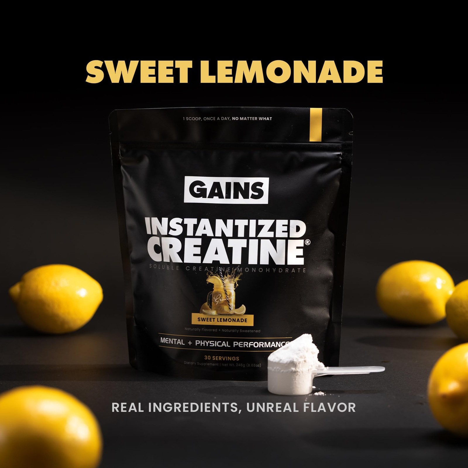 Gains in Bulk Instantized Creatine Monohydrate for 30 Servings (Pack of 1)