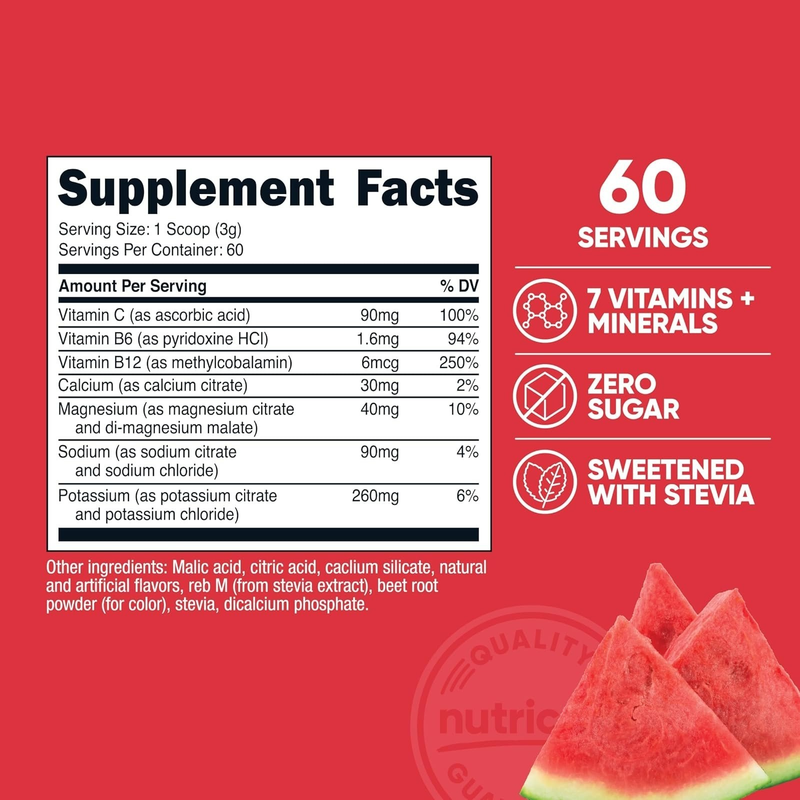 Nutricost Electrolytes Complex Powder Watermelon 60 Servings