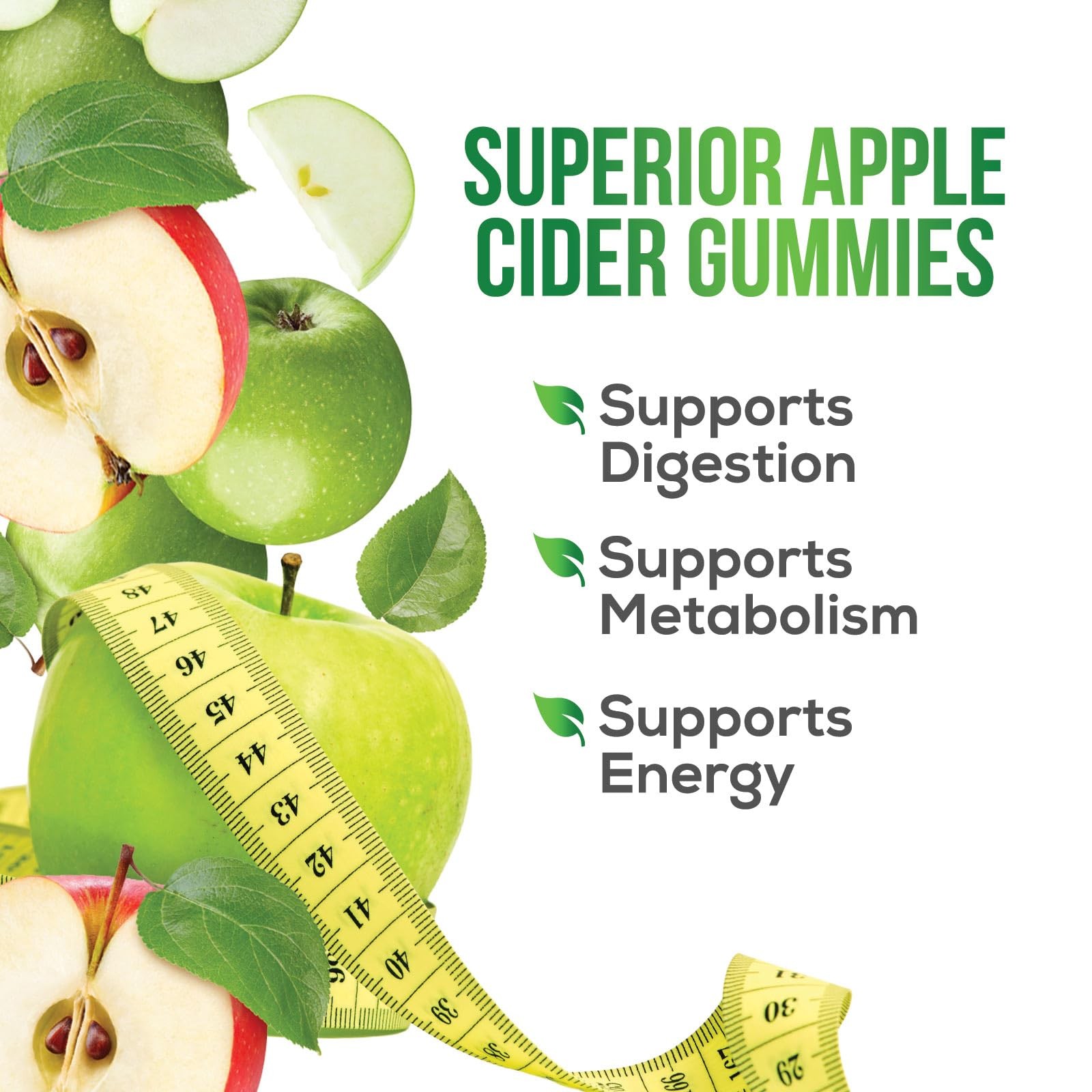 Apple Cider Vinegar Gummies Zero Sugar – Max Strength 60 Count (Pack of 1)