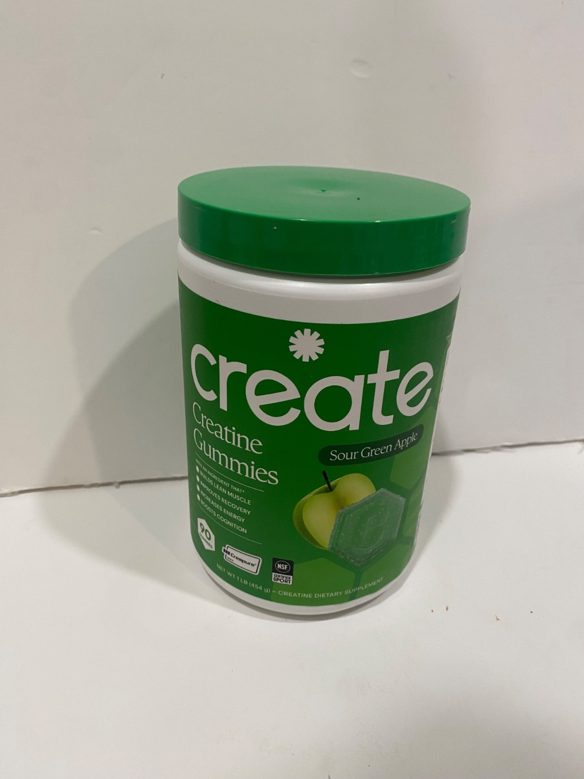 Create Creatine Monohydrate Gummies Strength 90 COUNT Sour Green Apple BRAND NEW
