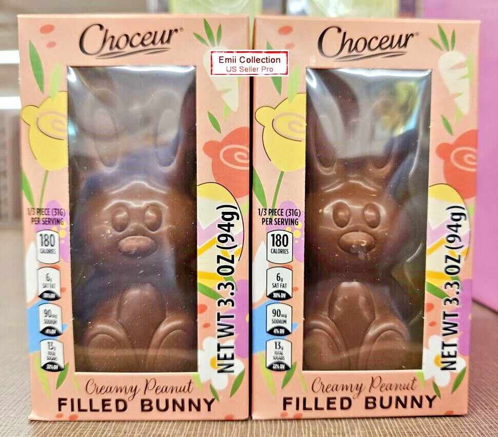 Choceur Creamy Peanut Filled Bunny 3.3oz 94g (2 Boxes)