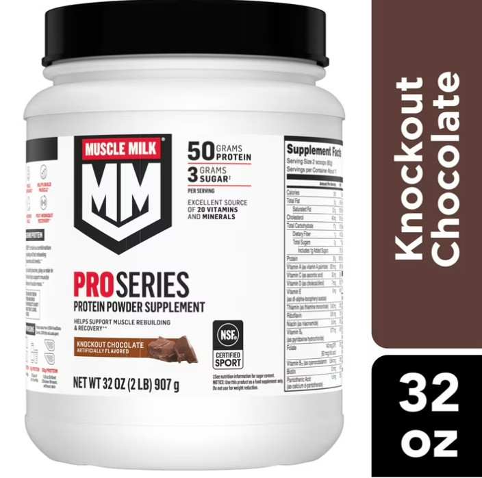 Muscle Milk Pro Series Protein Powder 50g Protein Knockout Chocolate 2 lb 11 Ser