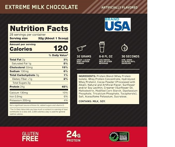 Optimum Nutrition Gold Standard 100% Whey Protein Powder, 2 Pound (Pack of 1)