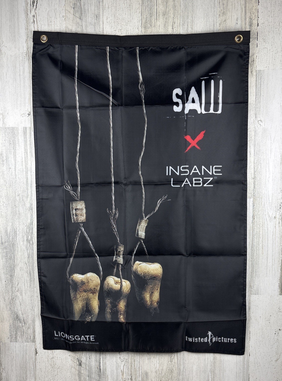 Insane Labz SAW X Teeth 24”x36” Flag Twisted Pictures Lionsgate