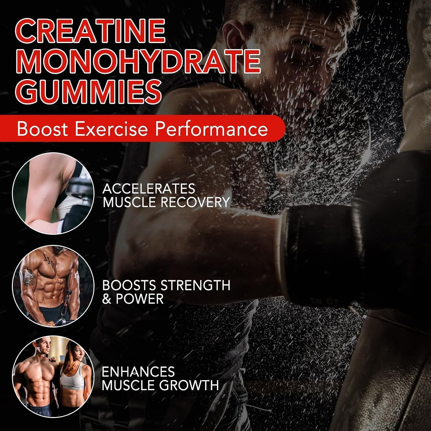 Creatine Monohydrate Gummies for Men & Women ~ 5g Creatine Monohydrate