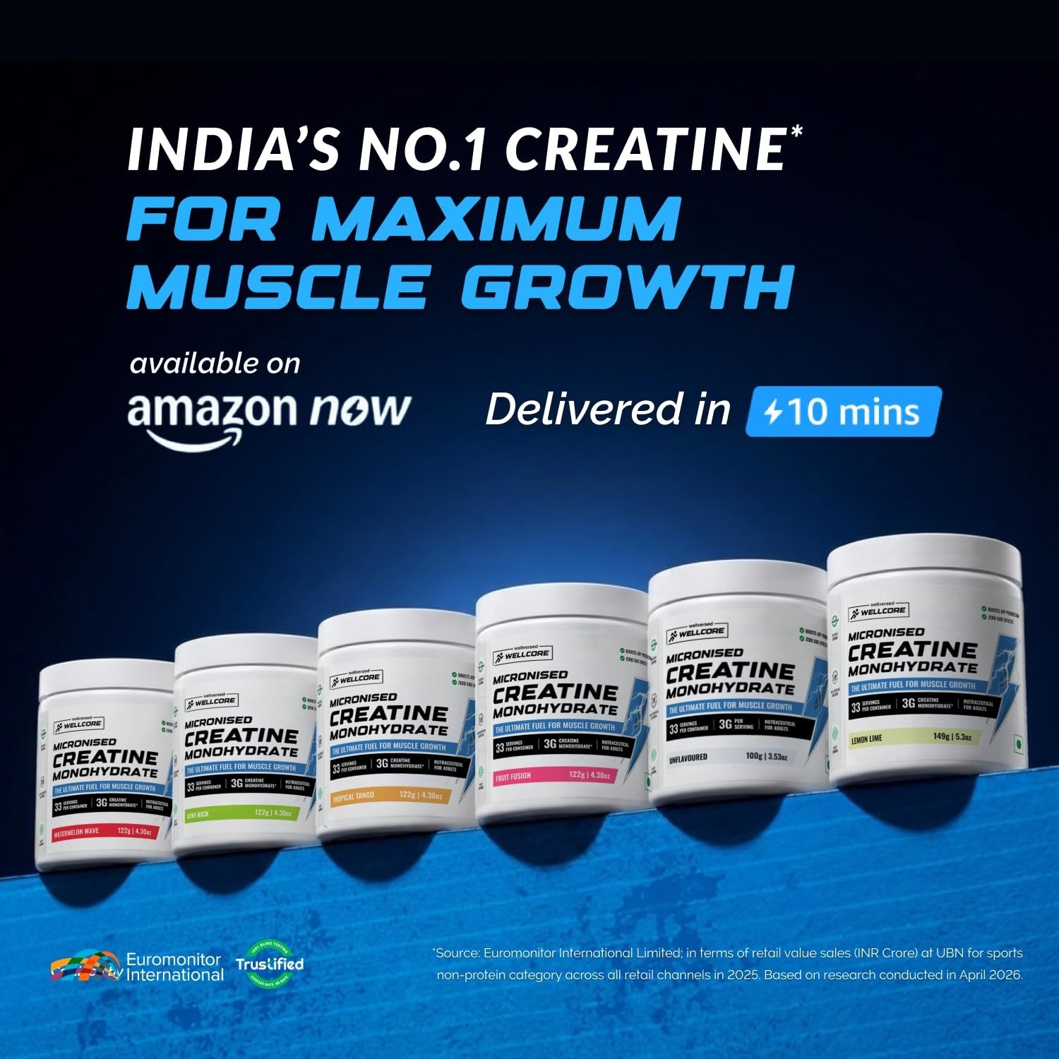 Wellcore Micronised Creatine Powder 122g For Enhanced Muscle Strength