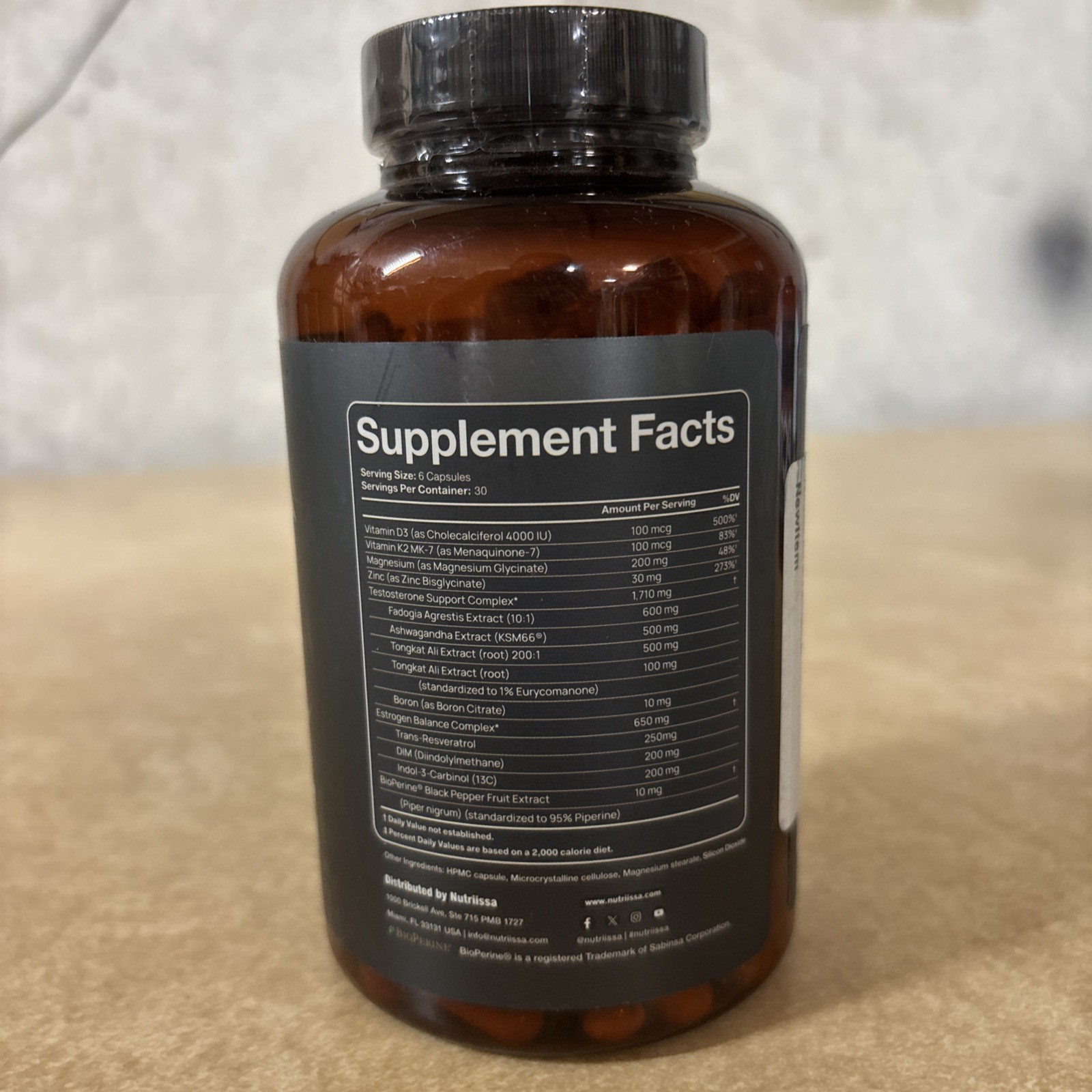 Nutriissa PCT Post Cycle Therapy Estrogen Control 2700mg180 Capsules Free ship
