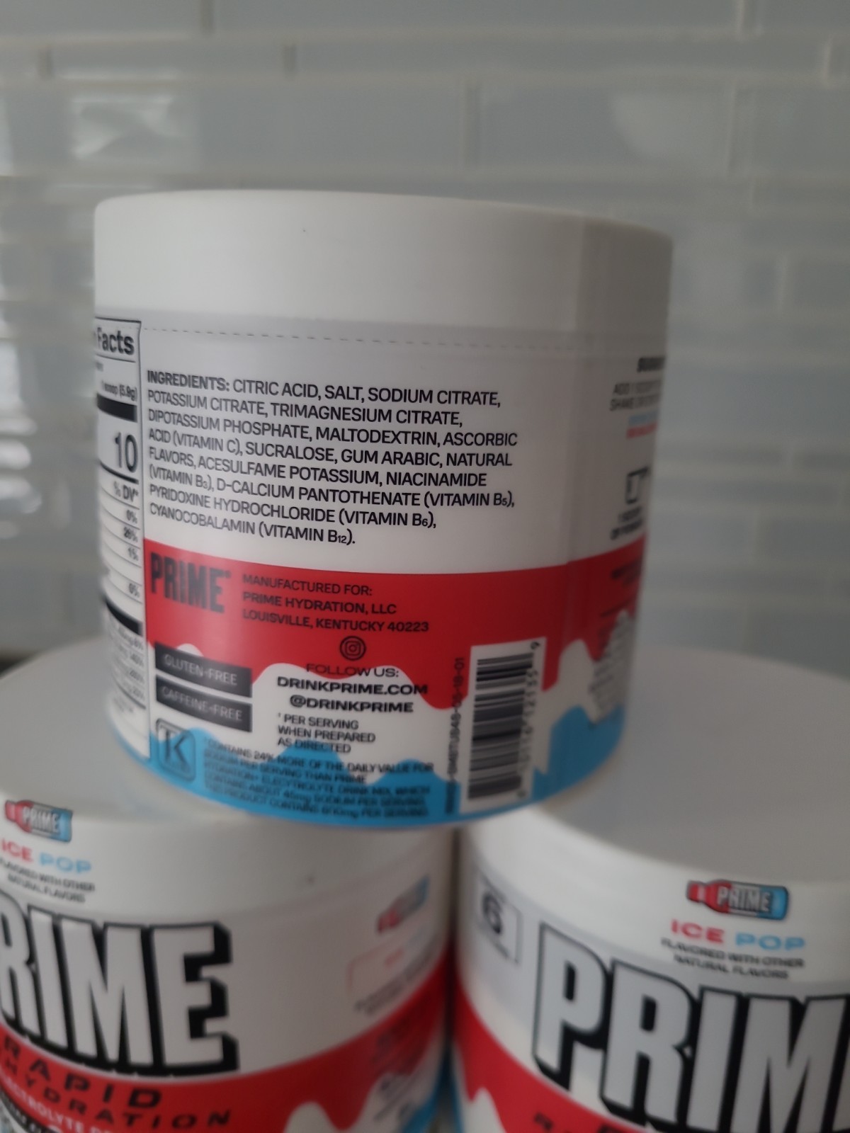 5 X Prime Rapid Rehydration Electrolyte Powder Ice Pop 9.9oz 48 Srvgs Exp 2/28