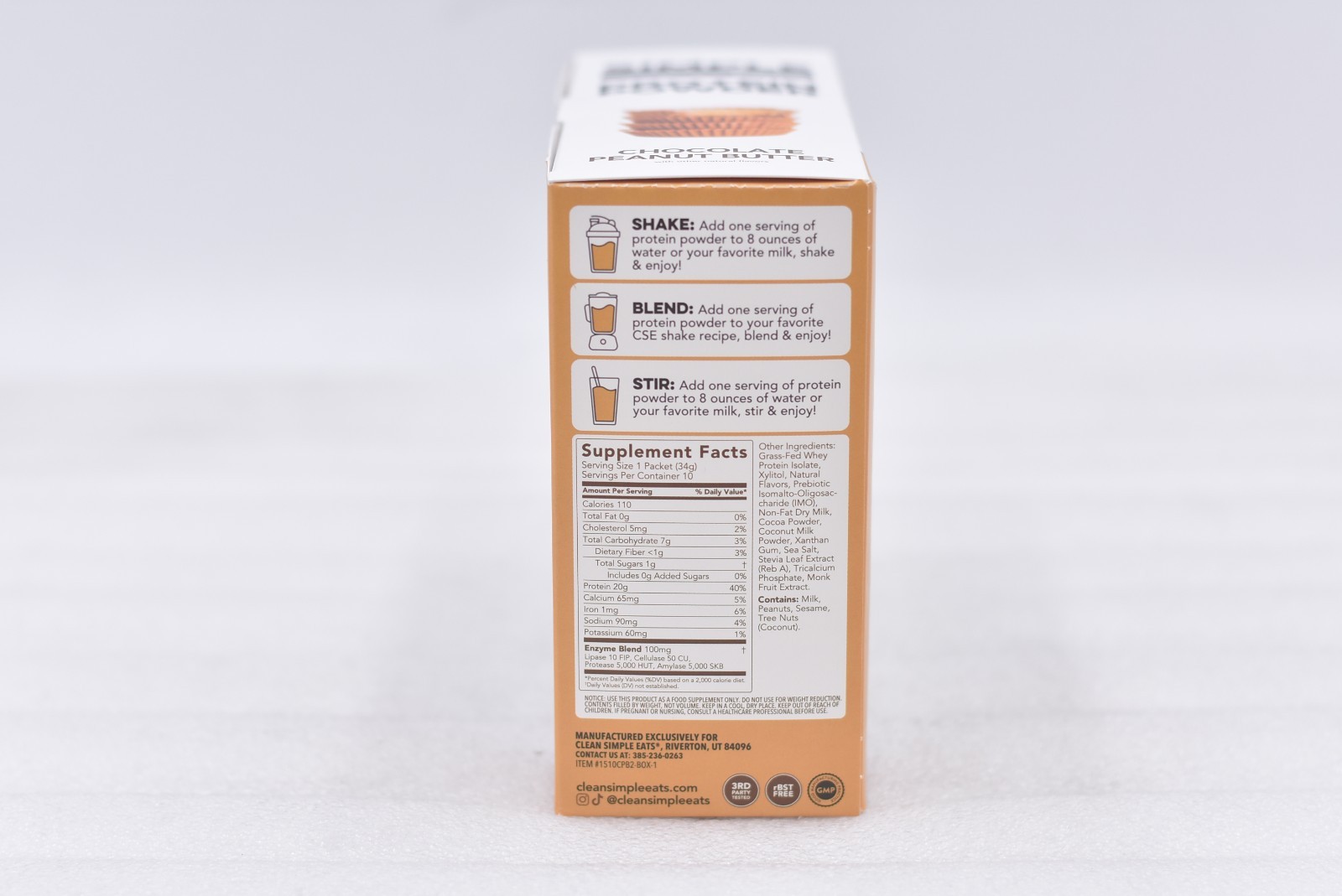 Clean Simple Eats Protein Powder Chocolate Peanut Butter – 10 Pack Exp: 06/27