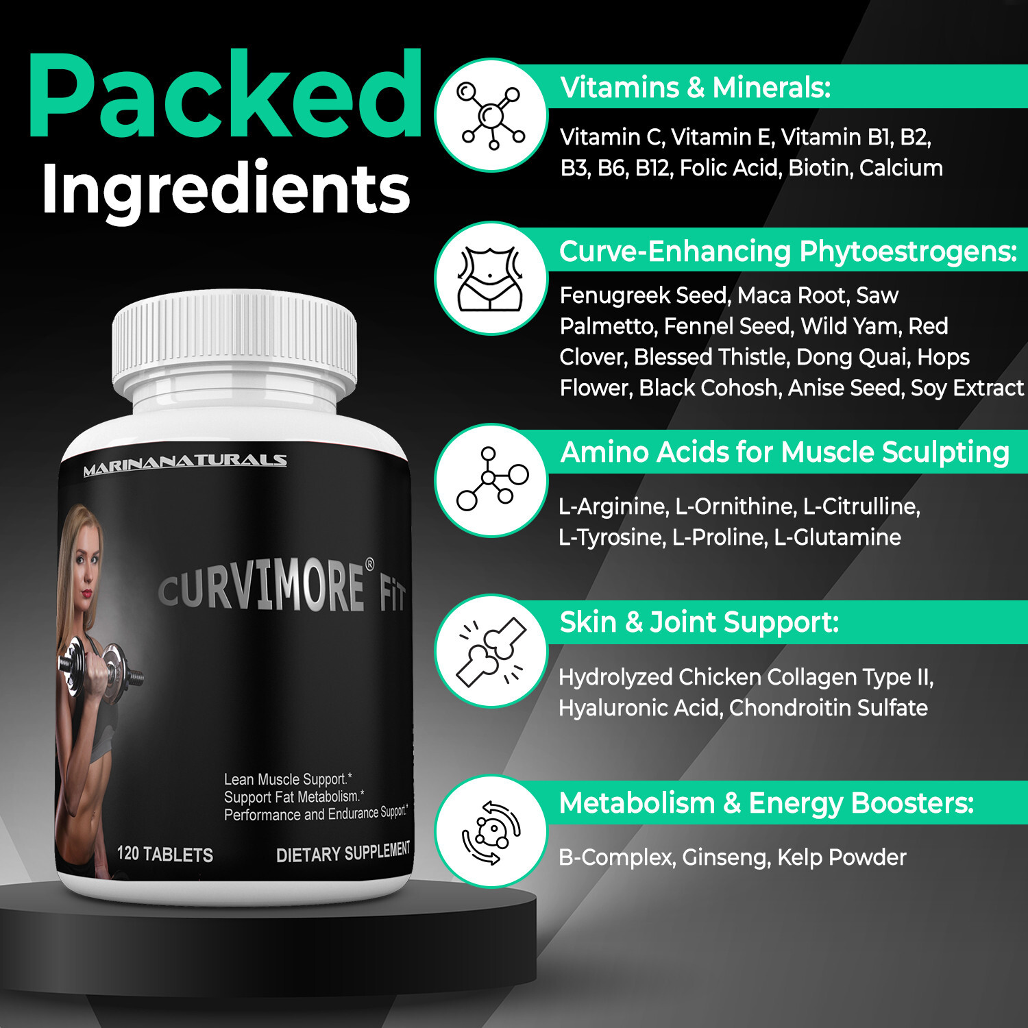 CURVIMORE® FiT Women Gym Supplement. Get Voluptuous, Muscled & Curvy Body Gains