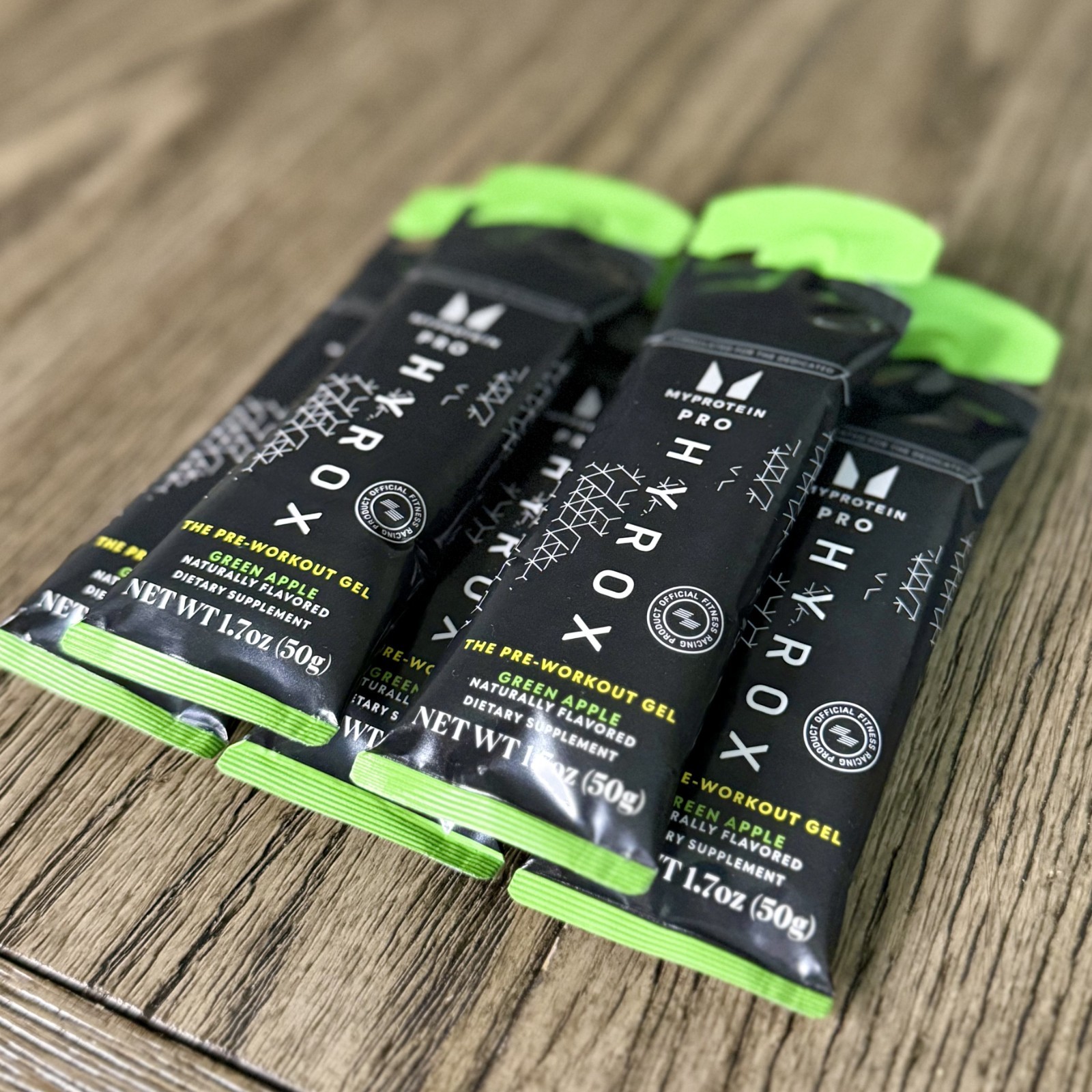 Myprotein HYROX 50g Pre Workout Gel Green Apple Lot of 5 Brand New Sealed 2026