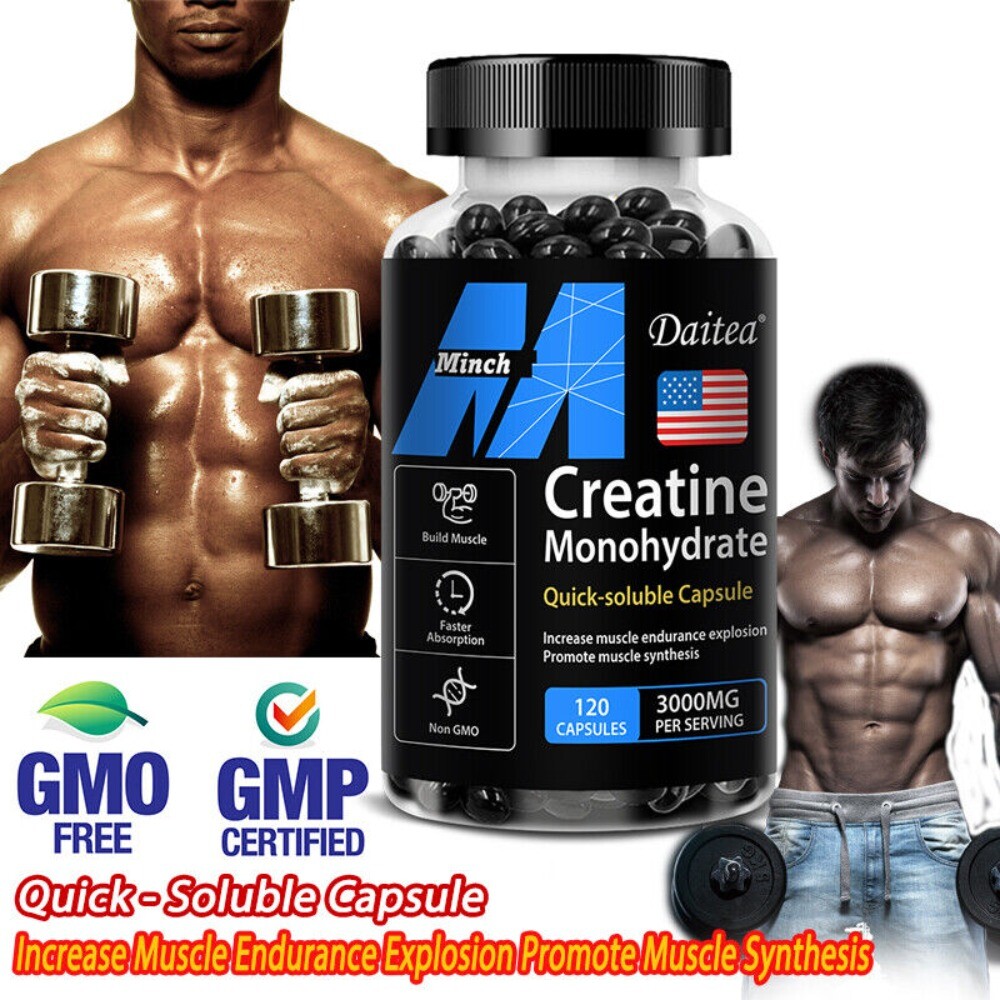 Creatine Monohydrate – 120 Capsules – Supports Muscle Growth – Pure Creatine