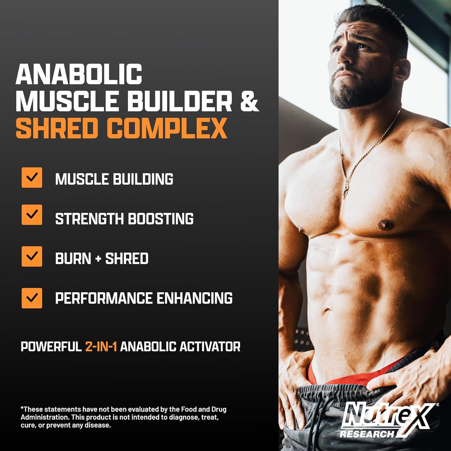 Anabol Ripped Anabolic Muscle Builder for Men, 2-In-1 Muscle Builder and Shre…