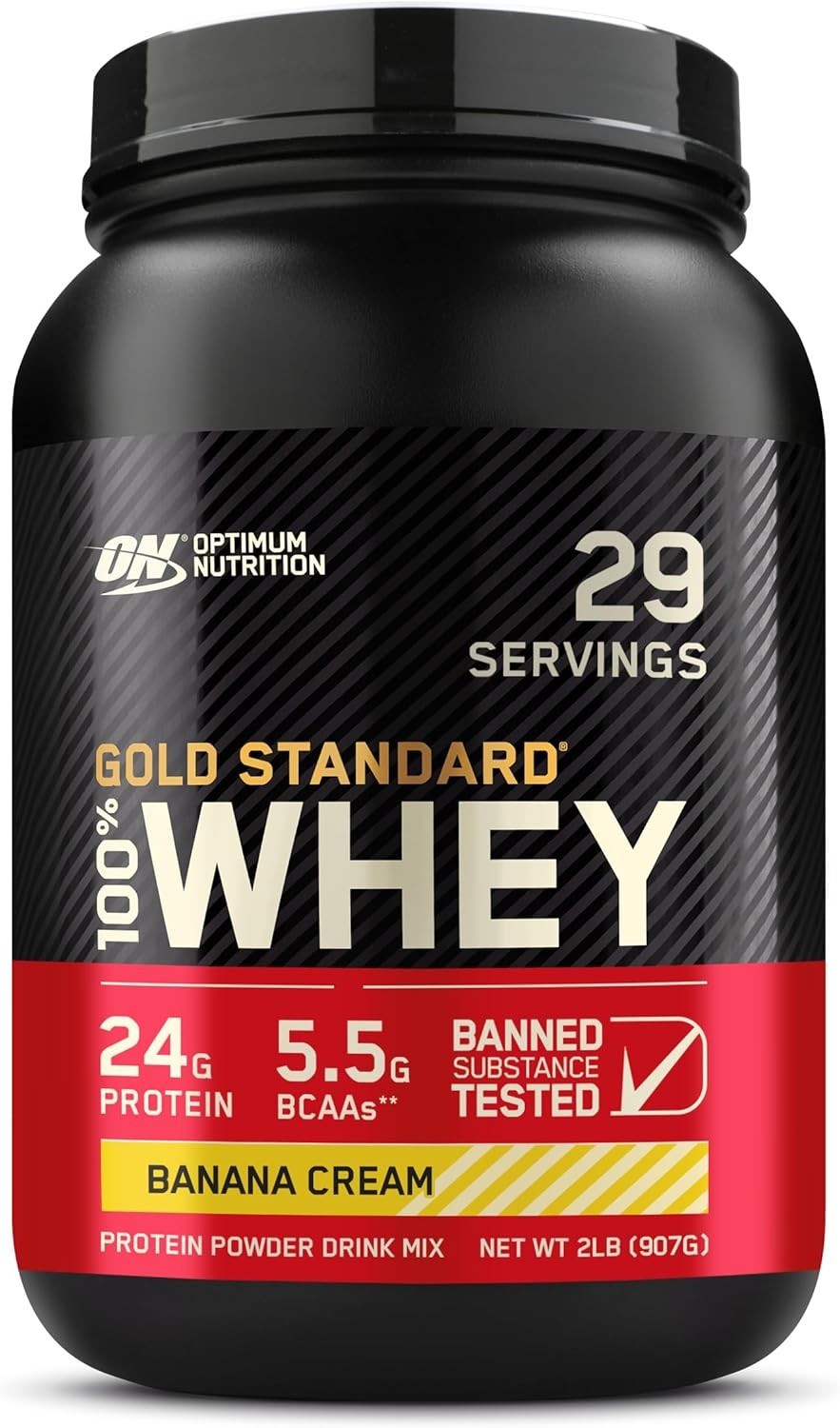 Gold Standard 100% Whey, 2 lbs Banana Cream – High Protein for Workout Recovery
