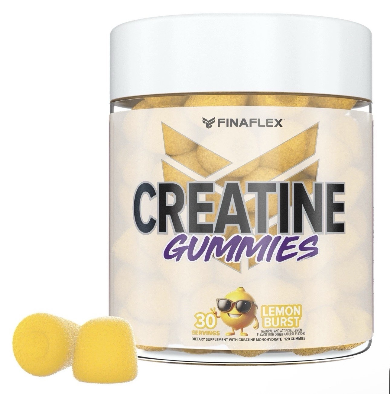 GUMMIES FOR GAINS!!! Finaflex Creatine Mono Gummies For Muscle Growth 30ct Lemon