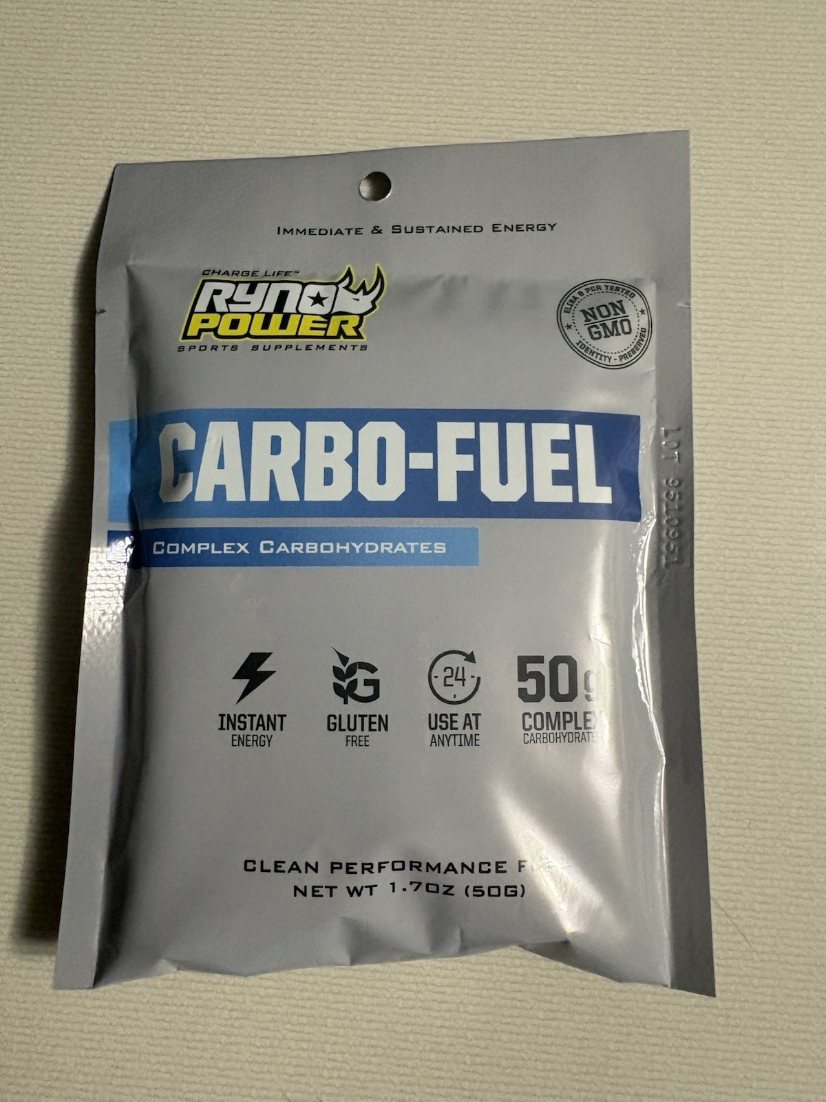 RYNO POWER Carbo-Fuel Powder ( 12 ) Single Serving Size 1.7 Ounce 50g