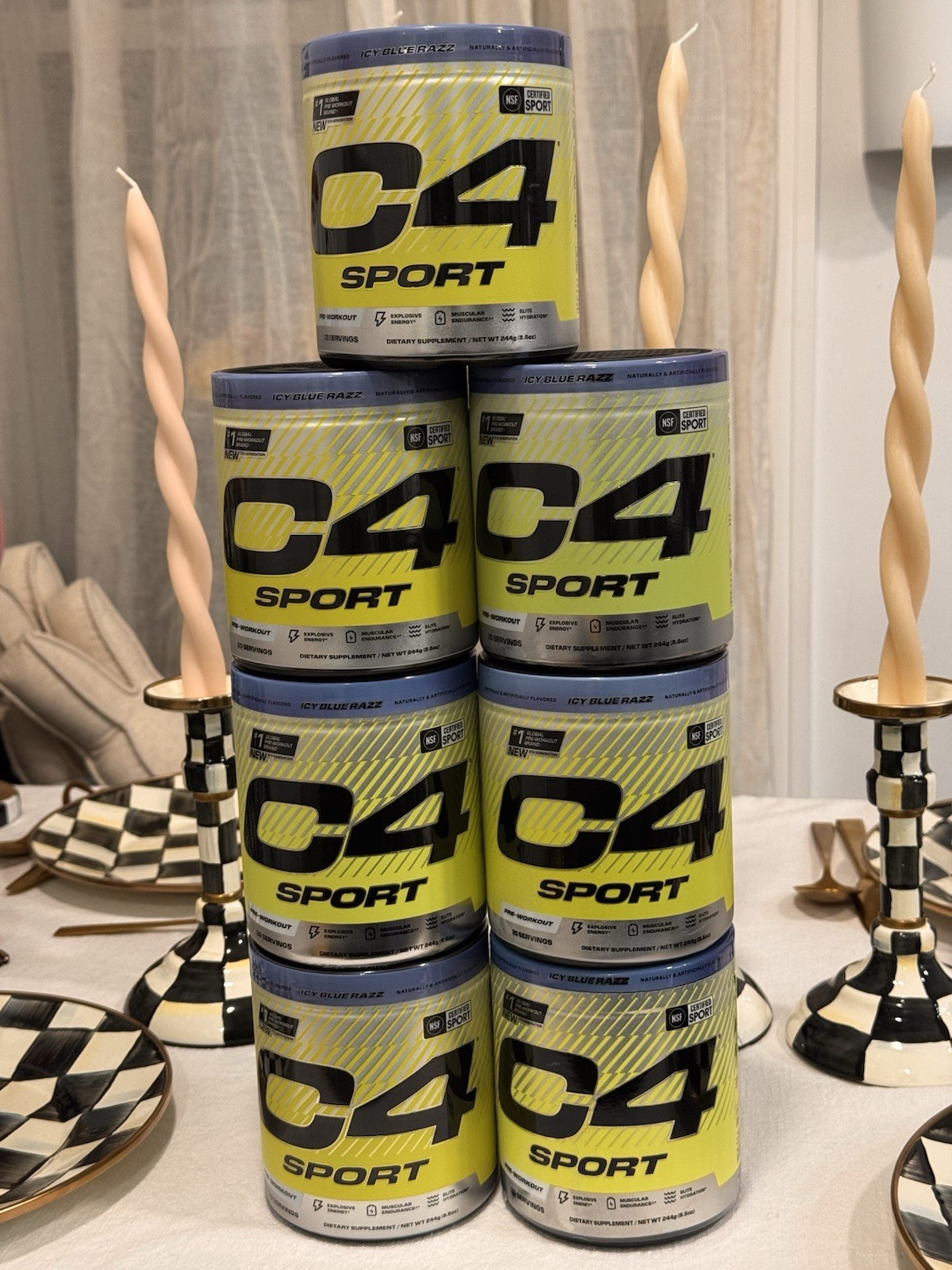 Cellucor C4 Sport Original Pre Workout Powder Icy Blue Razz 20 Servings 08/2027