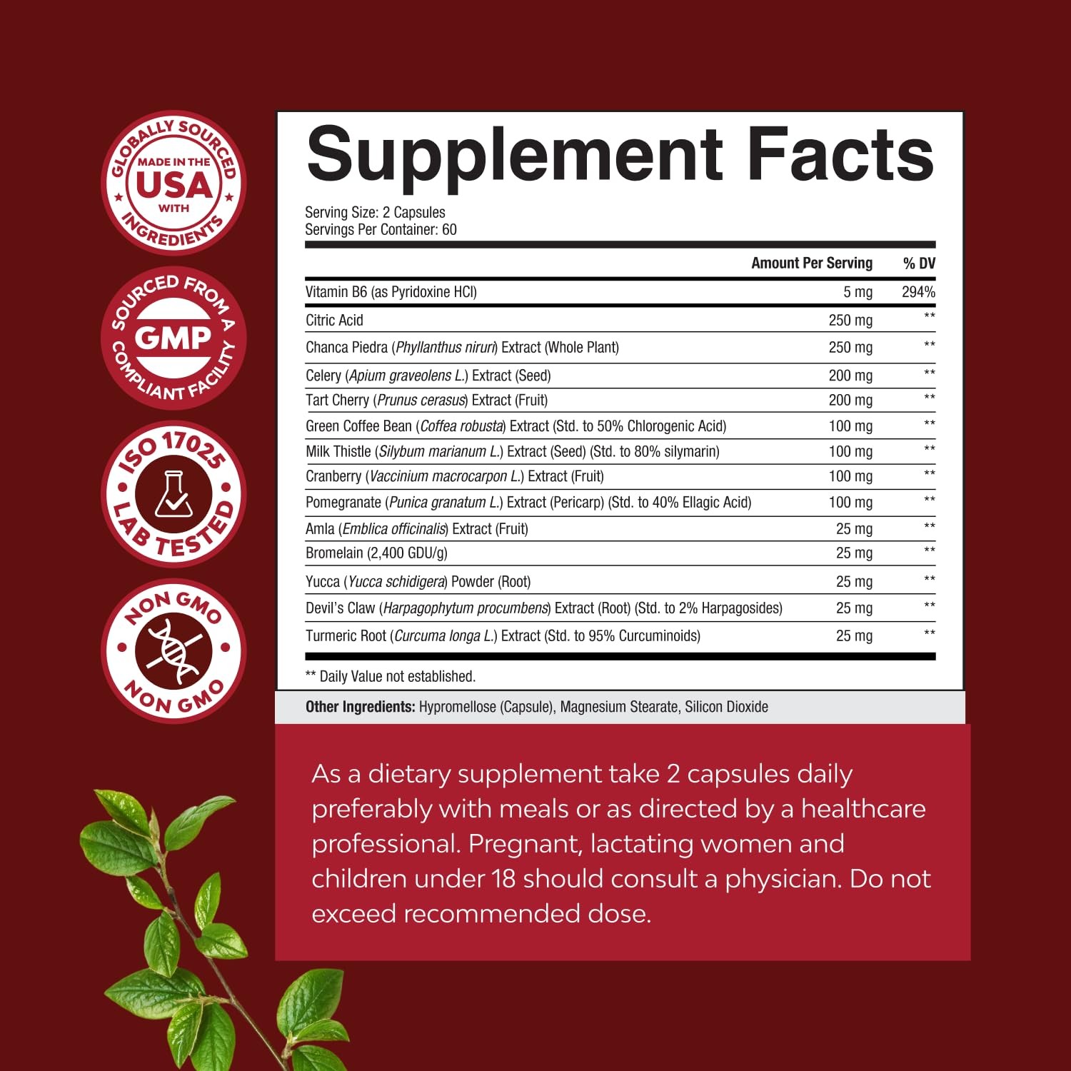 Green Coffee Bean Extract for Uric Acid Cleanse & Detox 120 Count (Pack of 1)