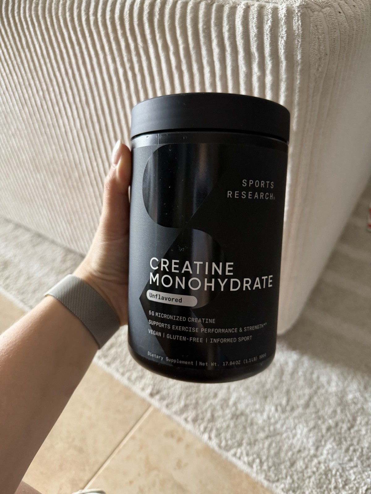 ￼ Sports Research Creatine Monohydrate – 5 g Micronized Powder Per Scoop