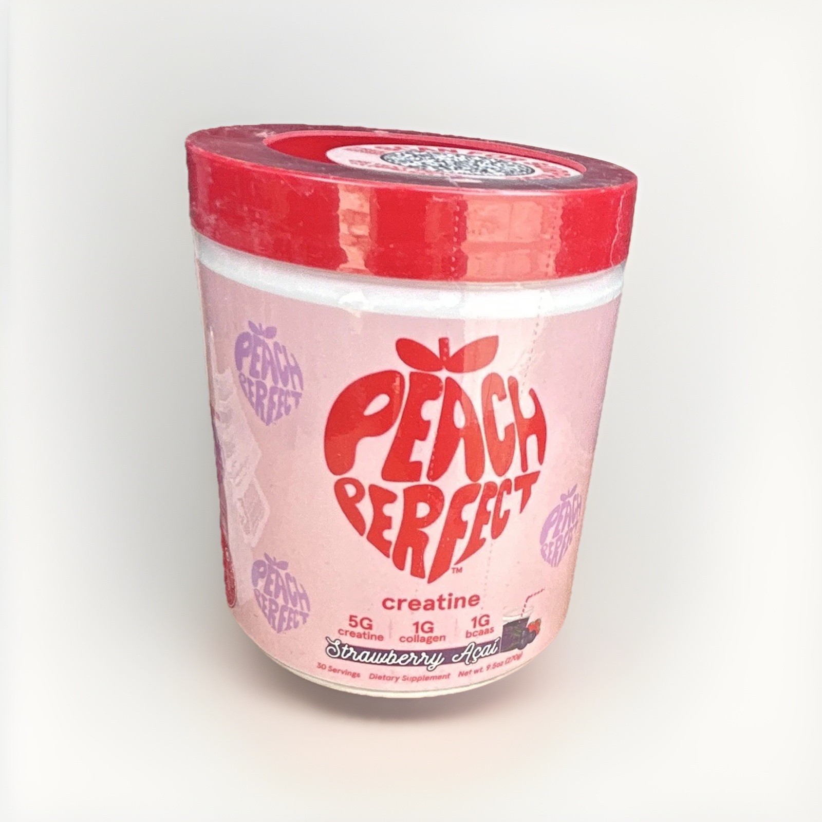 Peach Perfect Creatine Powder w/ Collagen & BCAA, Strawberry Acai Flavor