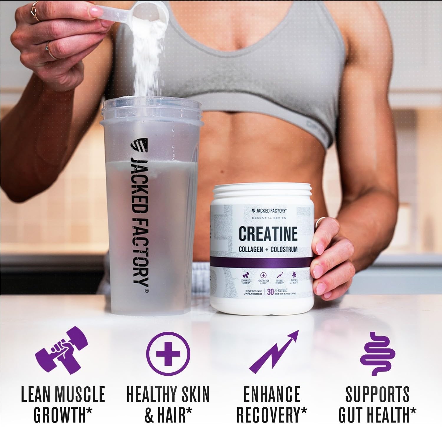 Women’s Creatine Monohydrate with Collagen & Colostrum Unflavored Supplements
