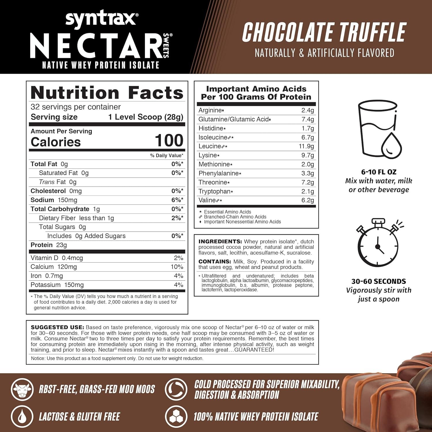 Syntrax Nectar Sweets 2lb Protein Powder – Chocolate Truffle