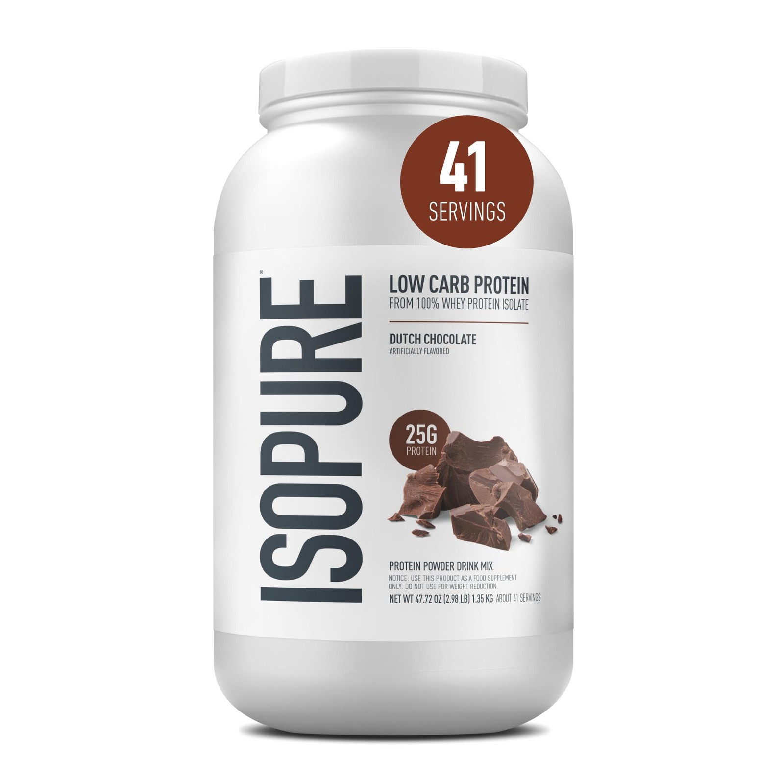 Isopure Low Carb 100% Pure Whey Isolate Protein 3 Pound (Pack of 1), Brown