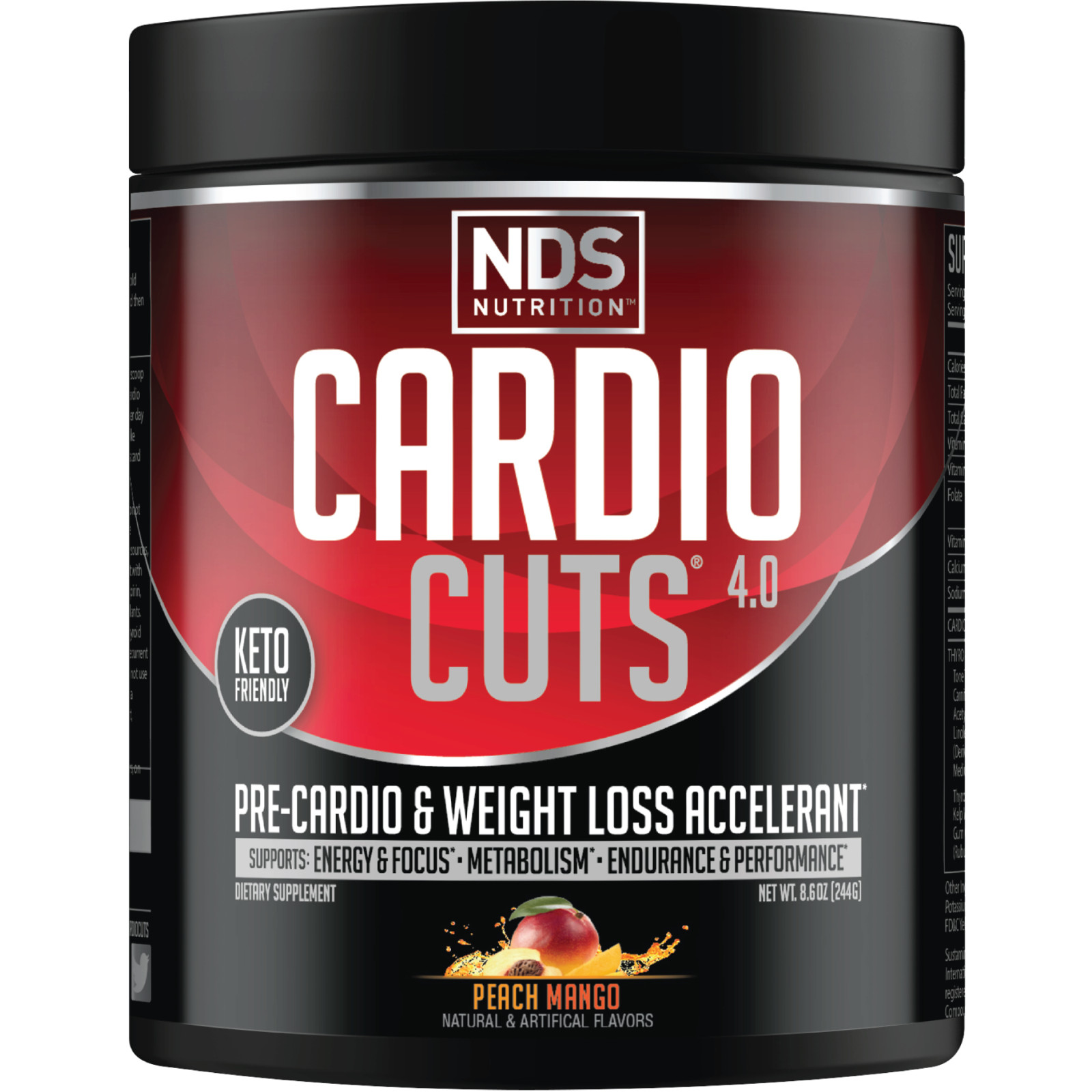 CARDIO CUTS 4.0 – Pre-Cardio / Weight Loss Drink Mix – Peach Mango (40 Servings)