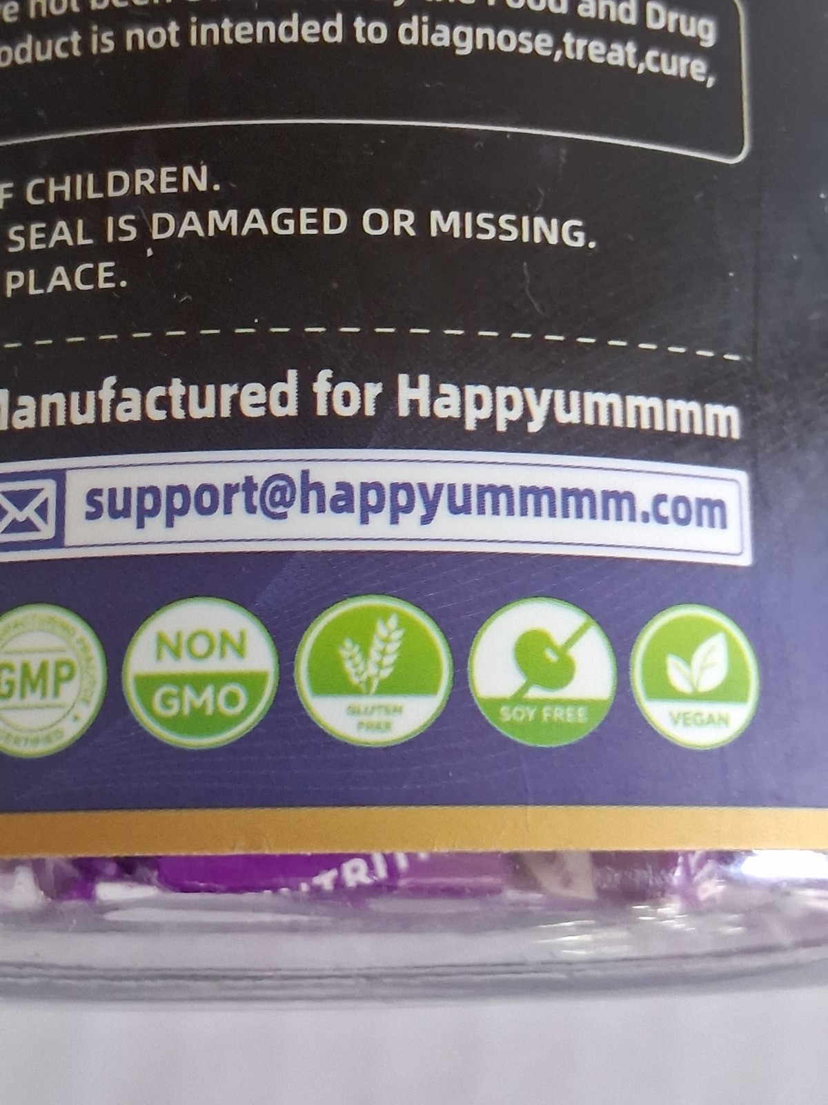 HAPPYUMMMM D3 & K2 SOFTCHEWS BLUEBERRY (60) SUGAR & GLUTEN FREE SUPPLEMENTS